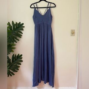 Shiny blue maxi